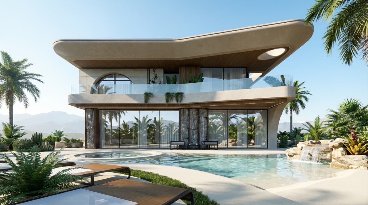 Pool and facade · 3D