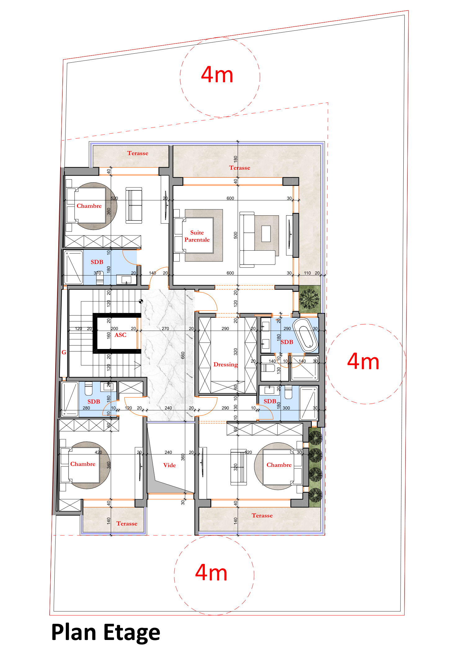 Terrain pour villa · 500 m² à Tagana 3